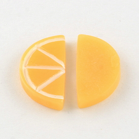 Resin Decoden Cabochons, Orange, 20.5x10x3mm