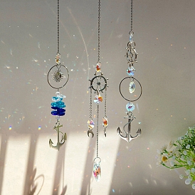 Crystal Pendant Decorations, with Alloy Findings, for Home, Garden Decoration