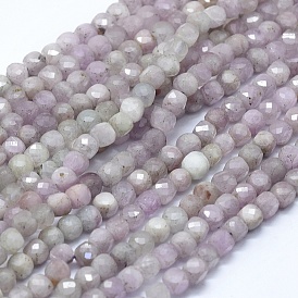 Природные кунцит бисер нитей, граненые, квадратный