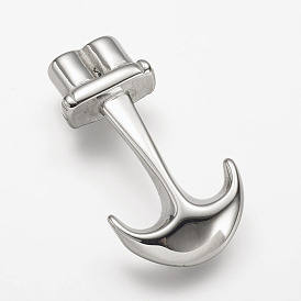 304 Stainless Steel Anchor Hook Clasps, For Leather Cord Bracelets Making