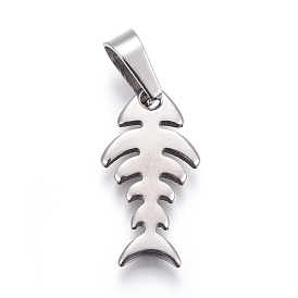 Pendentifs en acier inoxydable, arête de poisson