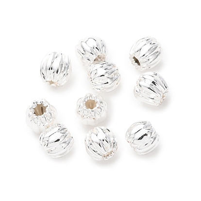 Латунные бусины, гофрированный круглый, без кадмия и без свинца, стойки покрытие, долговечный