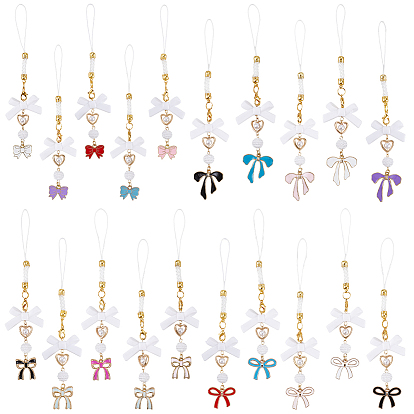 20шт. бантовые ремни для мобильных телефонов из сплава, эмали и акрила