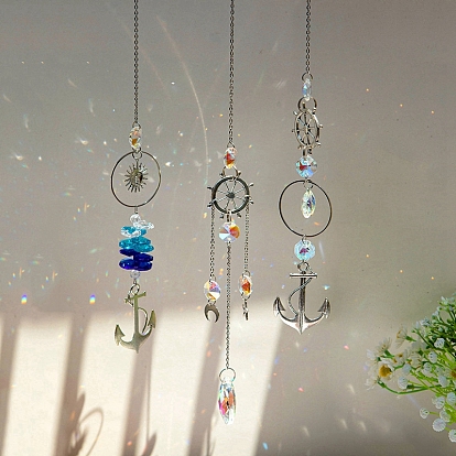 Crystal Suncatcher, with Alloy Findings, for Home, Garden Decoration