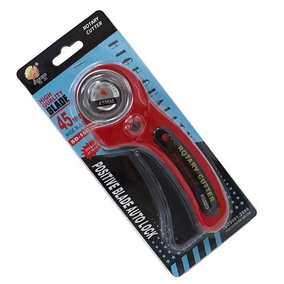 45mm Rotary Cutter with Handle Rolling Cutter and Safety Lock, for Fabric, Leather Crafting, Sewing Quilting