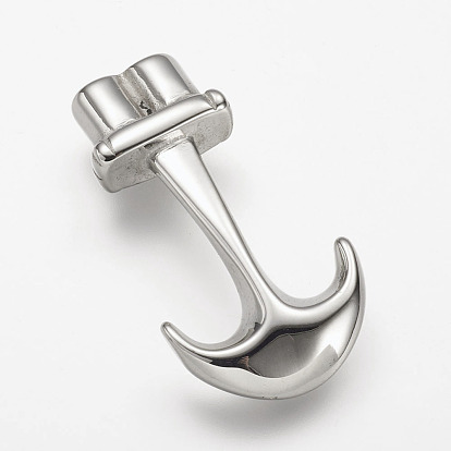 304 Stainless Steel Anchor Hook Clasps, For Leather Cord Bracelets Making