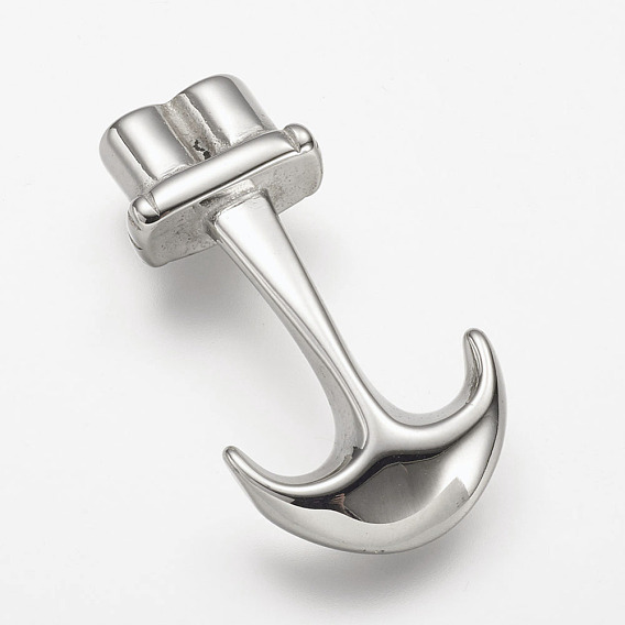 304 Stainless Steel Anchor Hook Clasps, For Leather Cord Bracelets Making