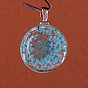 Round Alloy Glass Pendants, Cadmium Free & Lead Free, with Dried Flower Inside