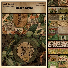 10pcs Retro Butterfly Scrapbook Paper, Collage Creative Journal Decoration Backgroud Sheets