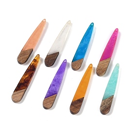 Resin & Wood Pendants, Teardrop Charms