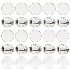 Наборы для изготовления брошей своими руками, в том числе 304 брошь из нержавеющей стали с кабошоном, Кабошоны из стекла