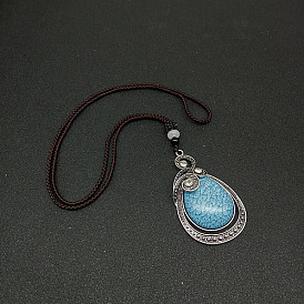 Synthetic Turquoise Pendant Necklaces for Women Men