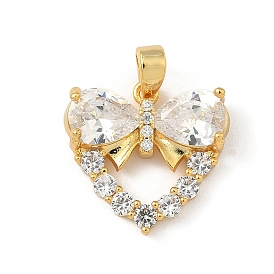 Латунные микро проложить кубического циркония подвески, подвески в виде сердца и банта