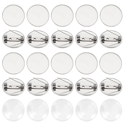 Наборы для изготовления брошей своими руками, в том числе 304 брошь из нержавеющей стали с кабошоном, Кабошоны из стекла