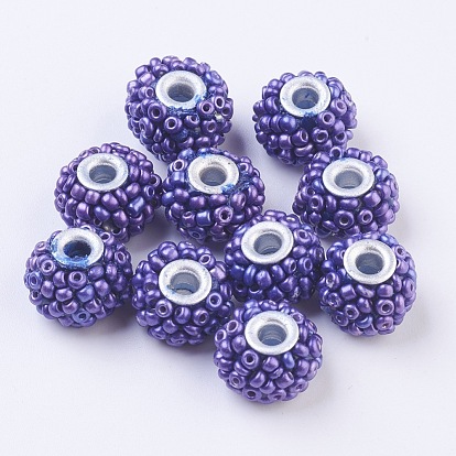 Handmade Indonesia Beads, with Metal Findings, Flat Round, Silver