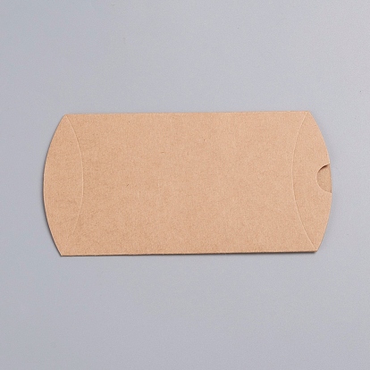 Kraft Paper Pillow Candy Box, for Wedding Favors Baby Shower Birthday Party Supplies, with Clear Window