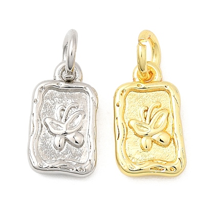 Латунь прелести, Прямоугольник с бабочкой, долговечный, стойки покрытие, с целью перехода в кольце