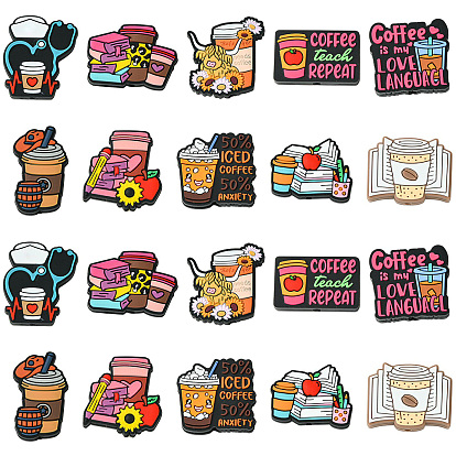 20Stück 10Stile Kaffee Thema Lebensmittelqualität Silikon Fokalperlen