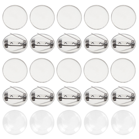 Наборы для изготовления брошей своими руками, в том числе 304 брошь из нержавеющей стали с кабошоном, Кабошоны из стекла