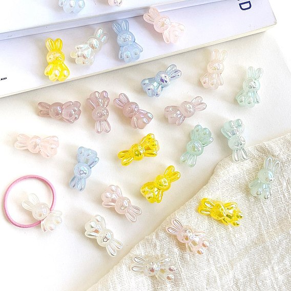 Непрозрачные акриловые бусины с перламутровым блеском, жемчужные, кролик