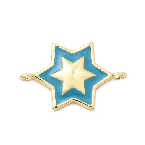 Подвески-звездочки с латунной эмалью, темные бирюзовый, долговечный, стойки покрытие, без свинца и без кадмия