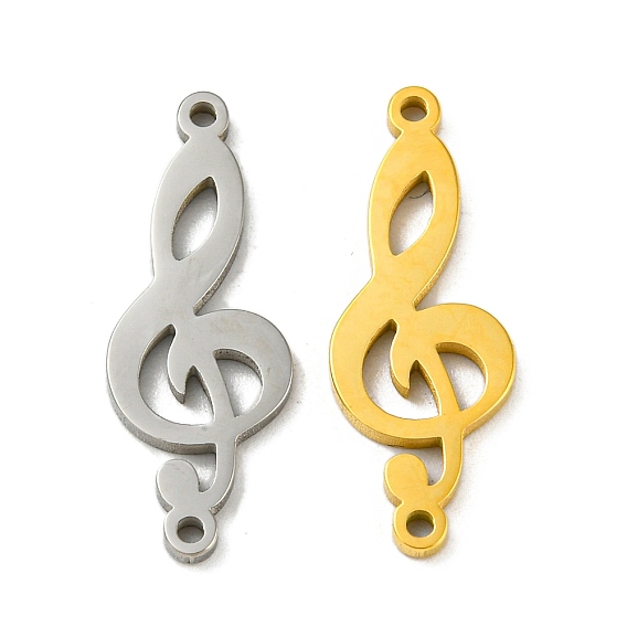 304 Stainless Steel Connector Charms, Musical Note Links