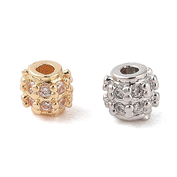 Латунные микропаве прозрачные кубики из циркония, колонка