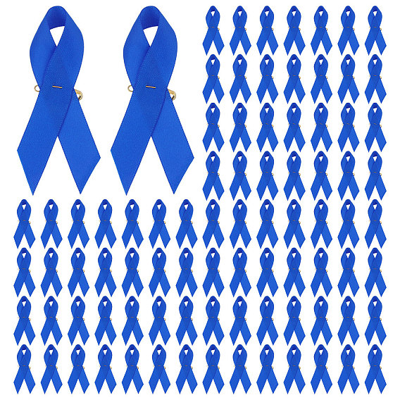 Нейлоновая брошь в виде ленты осведомленности, с золотыми железными булавками