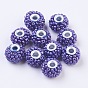 Handmade Indonesia Beads, with Metal Findings, Flat Round, Silver
