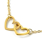 Alloy Interflocking Heart Link Bracelet with Brass Cable Chains
