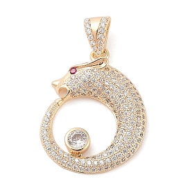 Brass Micro Pave Cubic Zirconia Pendants, Rabbit