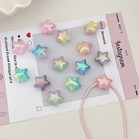 УФ-покрытие имитация желе акриловые бусины, радужный, звезда, градиент цвета