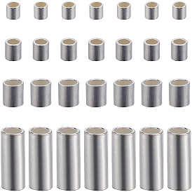 100pcs 4 styles 925 perles d'espacement en argent sterling, colonne