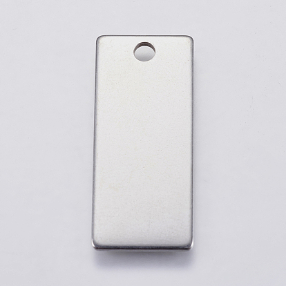 201 Stainless Steel Pendants, Rectangle, Stamping Blank Tag