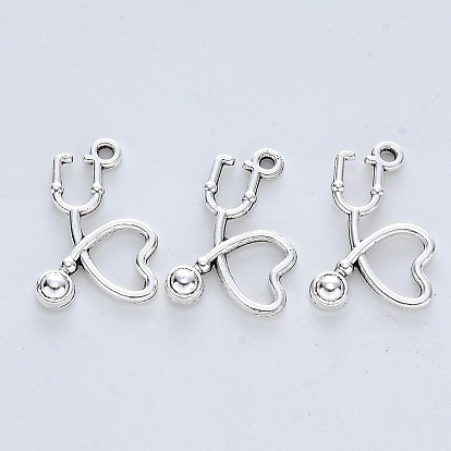 Сплавочные подвески тибетского стиля, без кадмия, без никеля и без свинца, стетоскоп