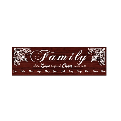 Kits de tableau de liste de calendrier en bois de bricolage, tableau d'anniversaire en famille, y compris les panneaux mdf, anneaux ouverts en fer et corde de chanvre, pour la décoration murale à la maison