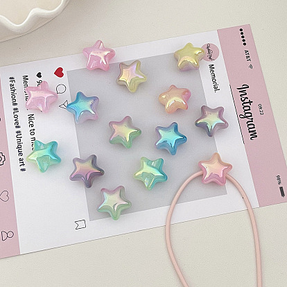 УФ-покрытие имитация желе акриловые бусины, радужный, звезда, градиент цвета