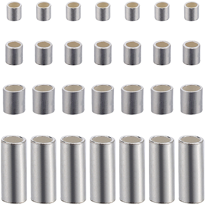100pcs 4 styles 925 perles d'espacement en argent sterling, colonne