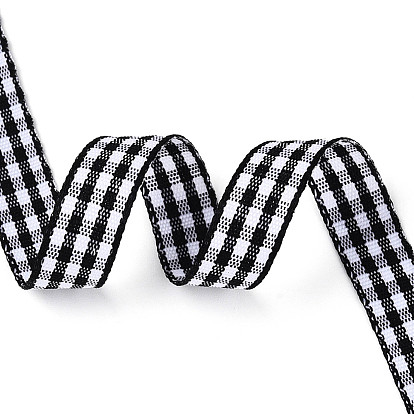 Односторонняя клетчатая полиэстеровая атласная лента, для подарочной упаковки