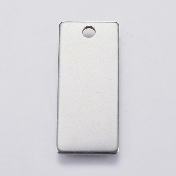 201 Stainless Steel Pendants, Rectangle, Stamping Blank Tag
