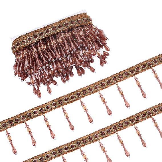 6 perle en plastique et ruban en polyester, pour accessoires de vêtement, décoration cadeau, avec 1bobines de fil pc cartes blanches