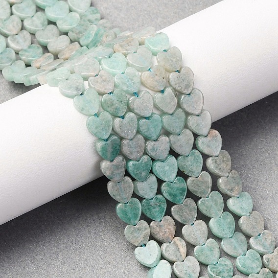 Природных амазонит бисер нитей, сердце