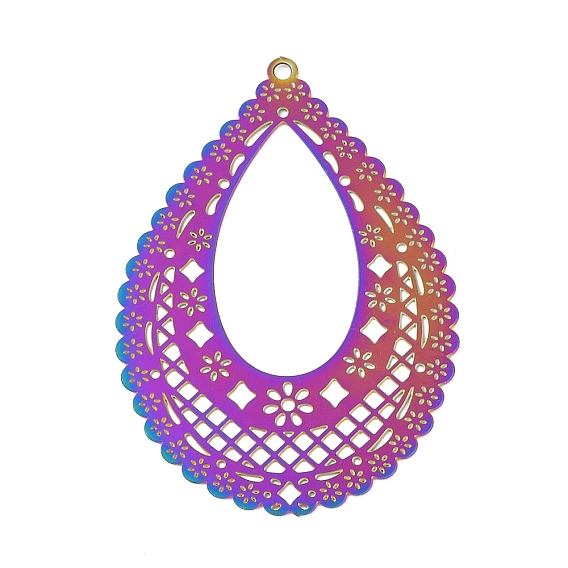 201 подвески из травленого металла из нержавеющей стали, очарование слезы