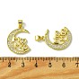 Mother's Day Real 18K Gold Plated Brass Micro Pave Clear Cubic Zirconia Pendants, Word Mom