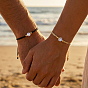 Ensembles de bracelets à perles tressées rondes en pierre de lune synthétique, bracelets empilables réglables