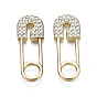 Rack Plating Alloy Pendants,  with Crystal Rhinestone, Cadmium Free & Lead Free, Safety Pin