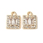 Латунные микро проложить кубического циркония подвески, без кадмия, без никеля и без свинца, квадратный, прозрачные