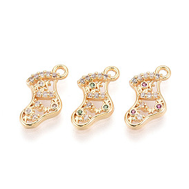 Латунные микро проложить кубического циркония прелести, ботинки, долговечный, без никеля , реальный 18 k позолоченный