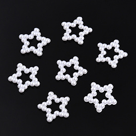 ABS Plastic Imitation Pearl Linking Rings, Star