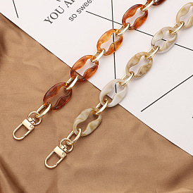 Acrylic Oval Link Chain Bag Straps, with Aluminum Linking Rings and Alloy Swivel Clasps